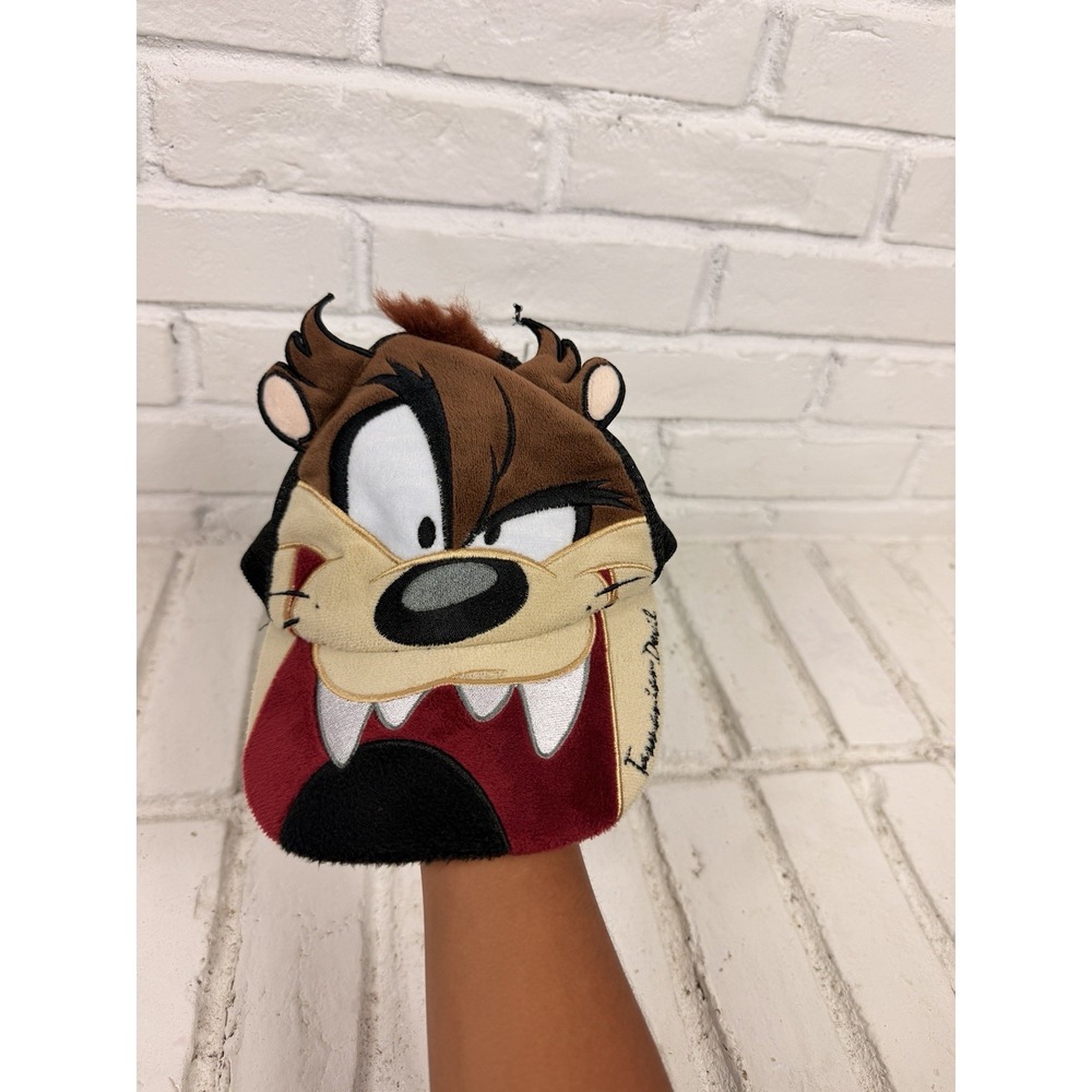 Vintage Six Flags Taz Looney Tunes 3D Plush Trucker Hat Youth Snapback
